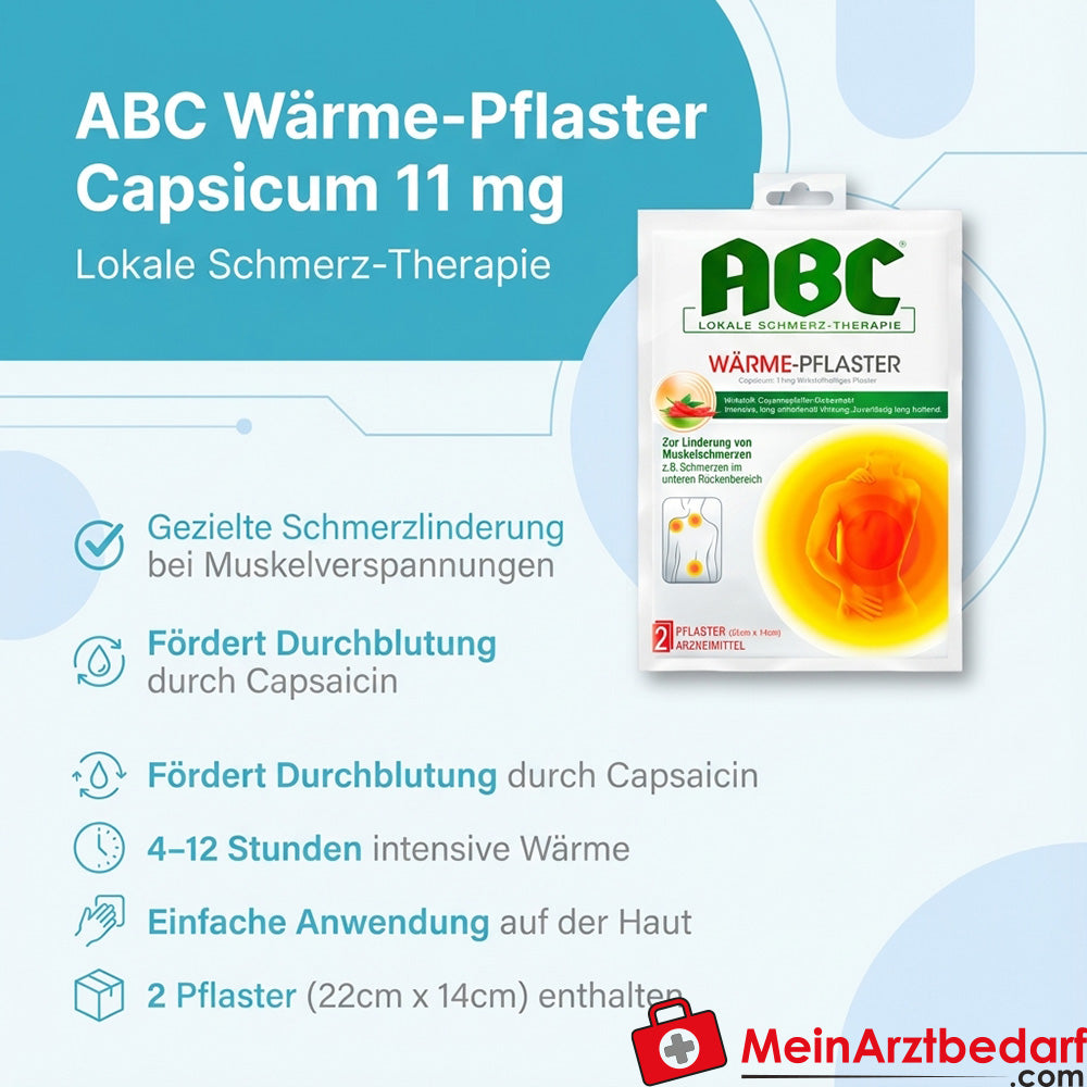 Hansaplast med ABC Wärme-Pflaster Capsaicin 11 mg Pflaster 1 Stück