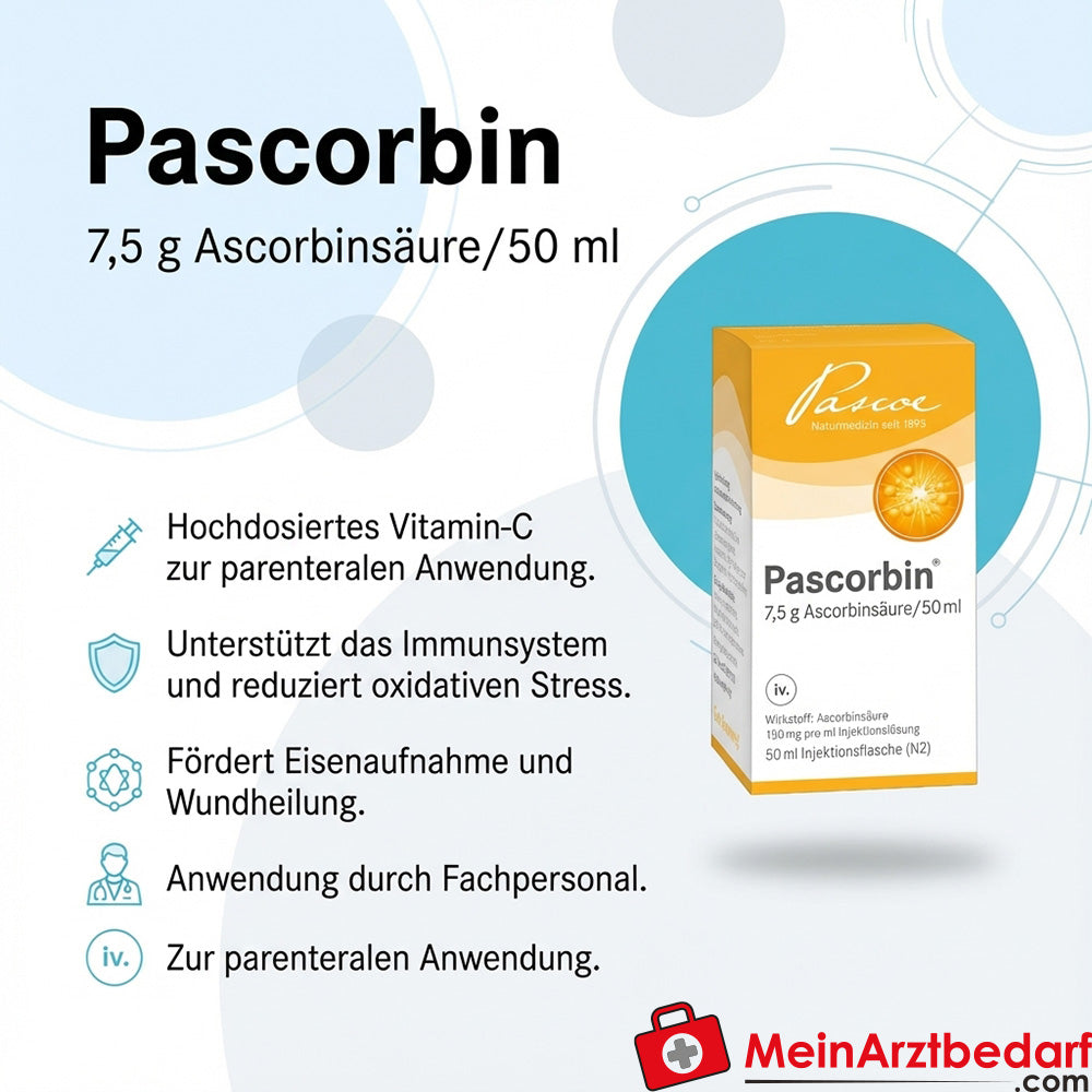 Pascorbin ascorbinezuur 7,5 g/50 ml oplossing voor injectie Ampul voor eenmalig gebruik