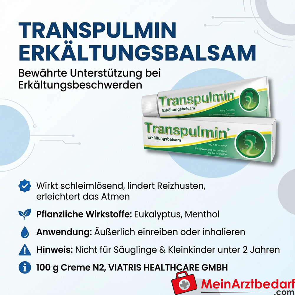 Transpulmin Erkältungsbalsam mit Eukalyptus, Menthol, Kampfer