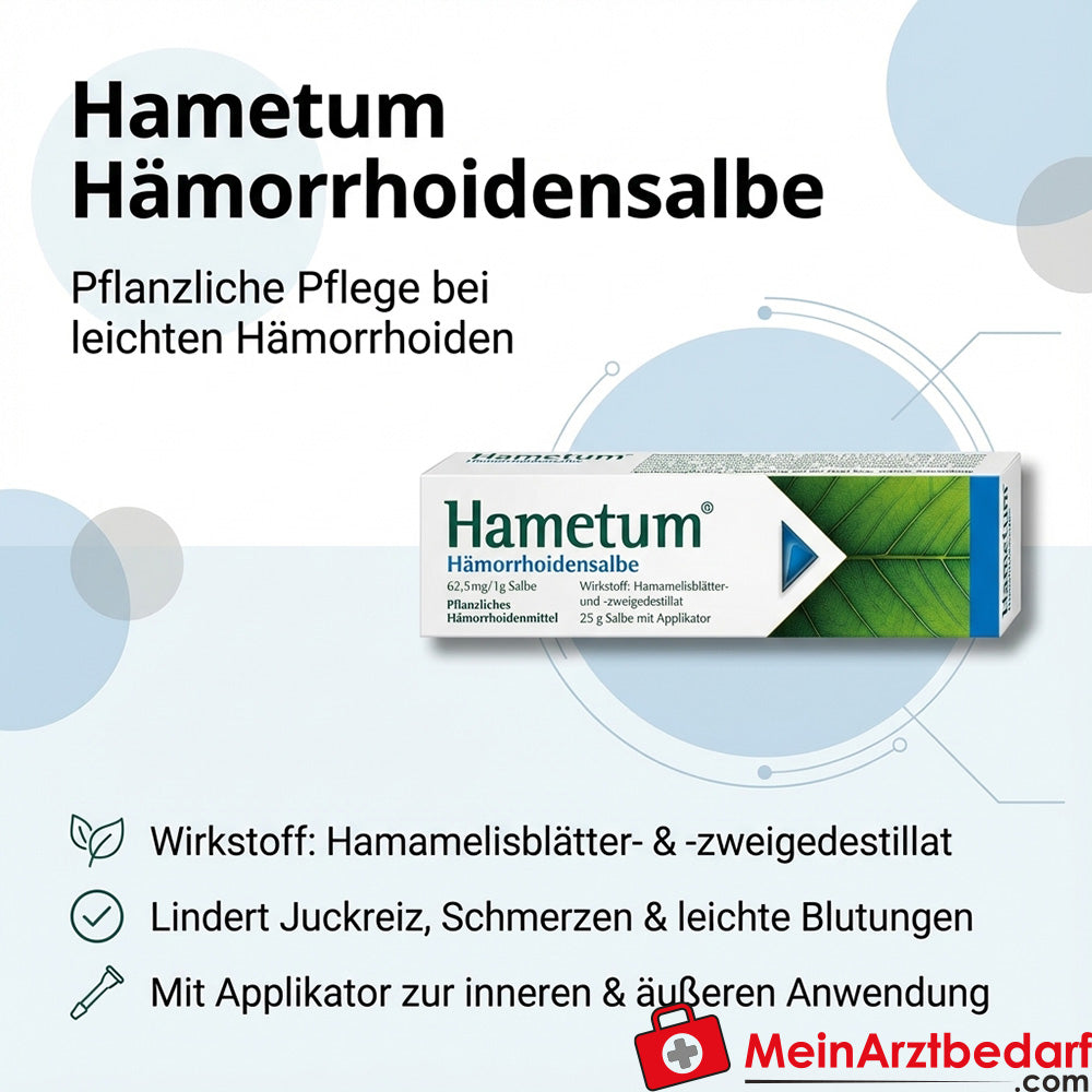 Hametum Pommade contre les hémorroïdes à l'extrait d'hamamélis en usage externe