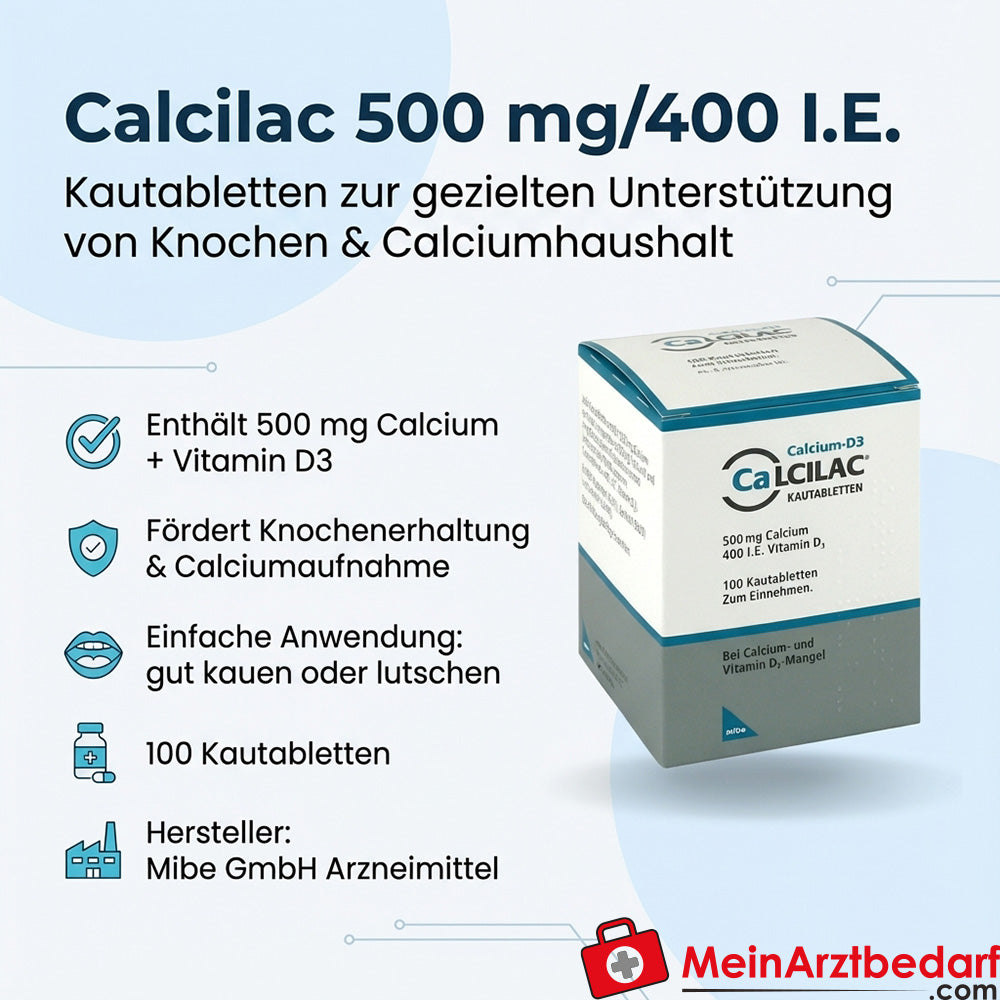 Calcilac Calcium 500 mg Vitamina D3 400 U.I. Compresse masticabili