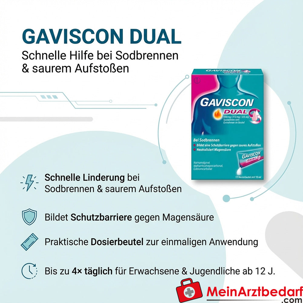 Gaviscon Dual 500 mg/213 mg/325 mg Suspension im Beutel