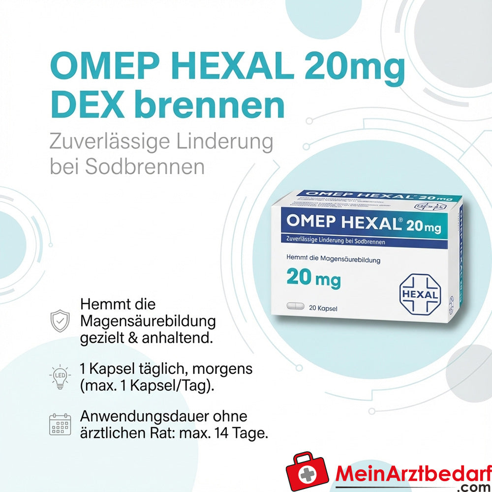 Hexal Omeprazol 20 mg gélules 14 pièces