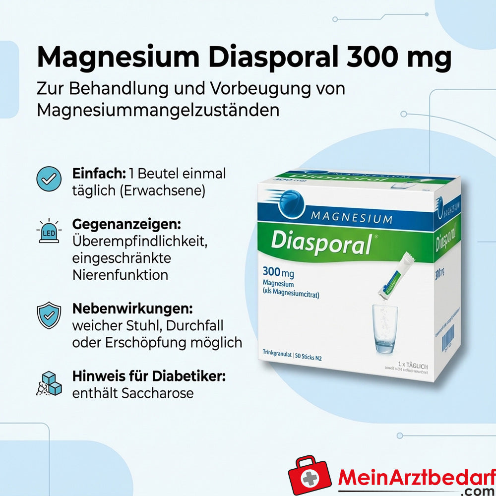 Diasporal Magnesium 300 mg granulat do picia saszetka 20 sztuk