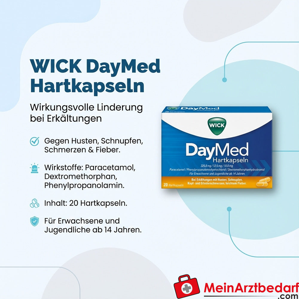 WICK DayMed Kombinationskapseln Paracetamol/Dextromethorphan/Phenylpropanolamin
