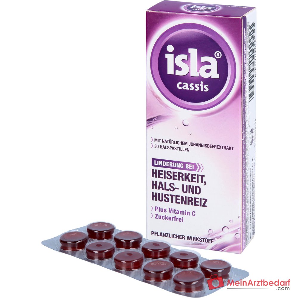 Isla Cassis Halspastillen 80 mg Isländisches Moos-Extrakt Packung
