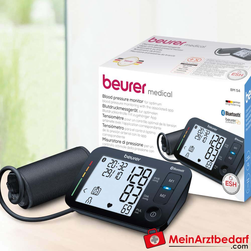 Beurer BM 54 Bluetooth-Oberarm-Blutdruckmessgerät.