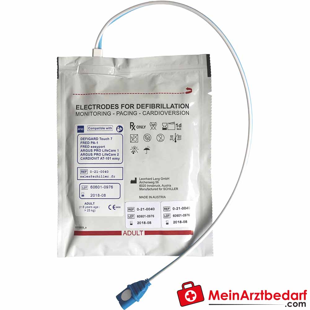 Schiller Defibrillationselektroden für Erwachsene zu FRED PA-1 und FRED easyport plus.