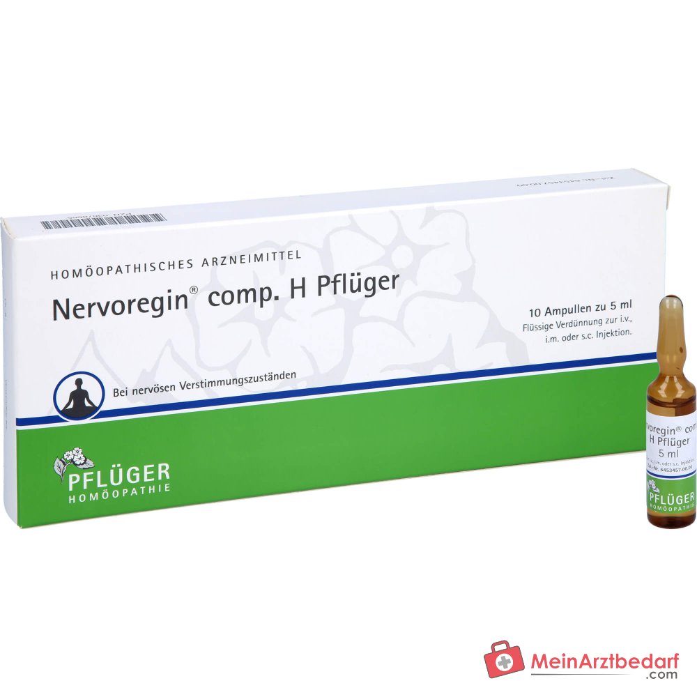 Pflüger Nervoregin comp. H Amanita muscaria / Asa foetida / Strychnos ignatii / Valeriana officinalis / Zincum isovalerianicum Ampoules, 10 unités.