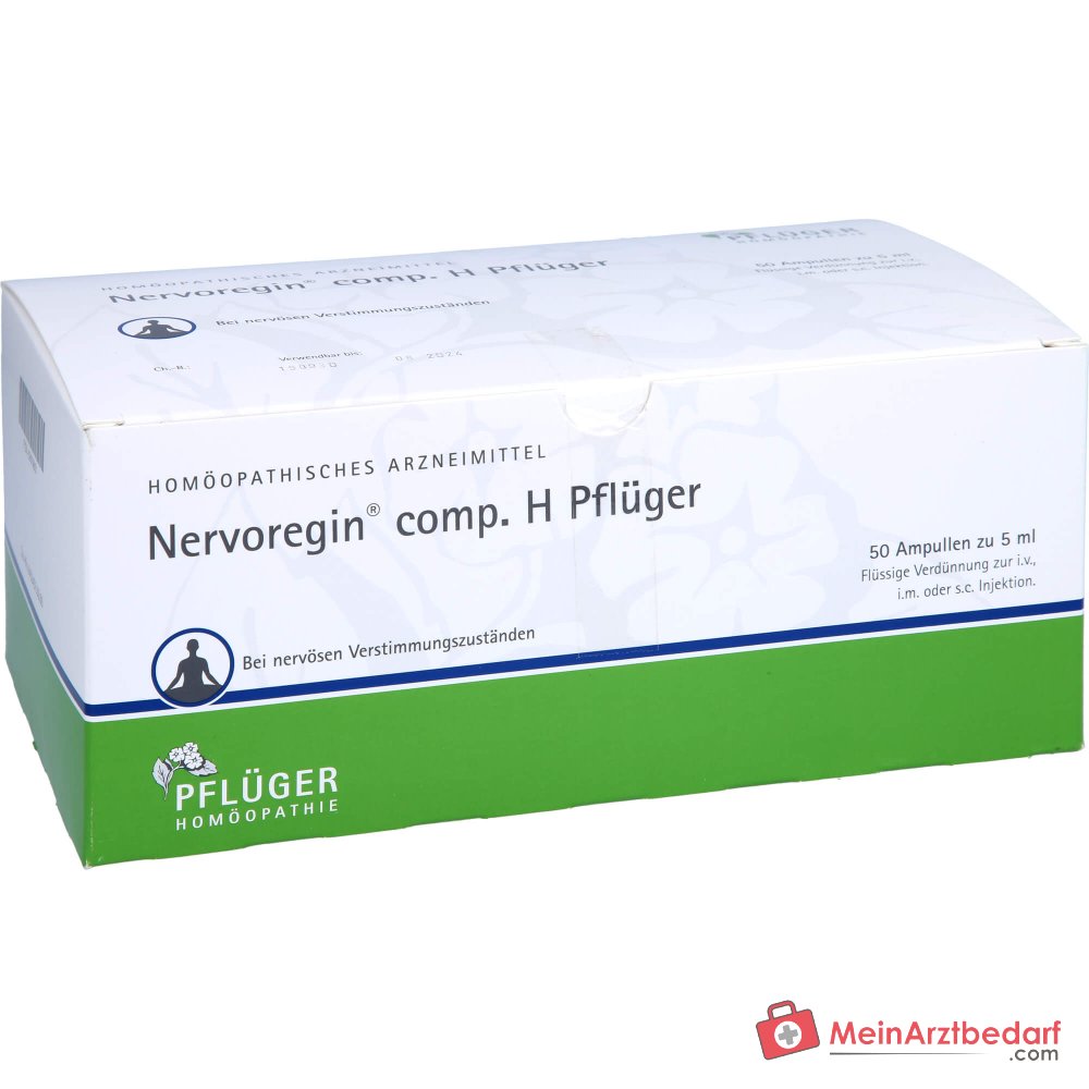 Pflüger Nervoregin comp. H Amanita muscaria / Asa foetida / Strychnos ignatii / Valeriana officinalis / Zincum isovalerianicum Ampoules, 10 unités.