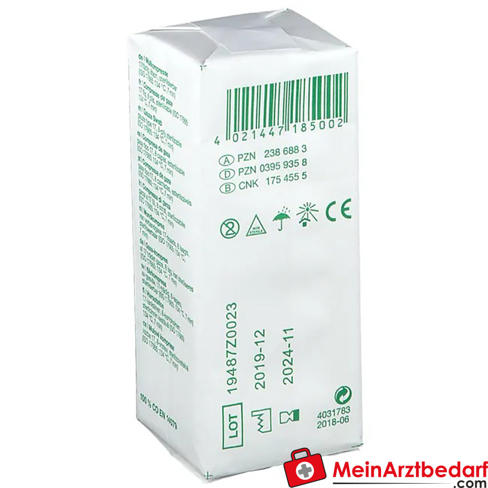 Gazin® Mullkompresse 5 cm x 5 cm unsteril 8 lagig, 100 St..