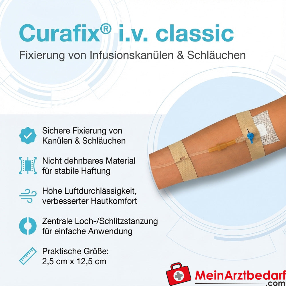 Curafix i.v. yeso de fijación clásico 2,5 x 12,5 cm color piel 20 unidades
