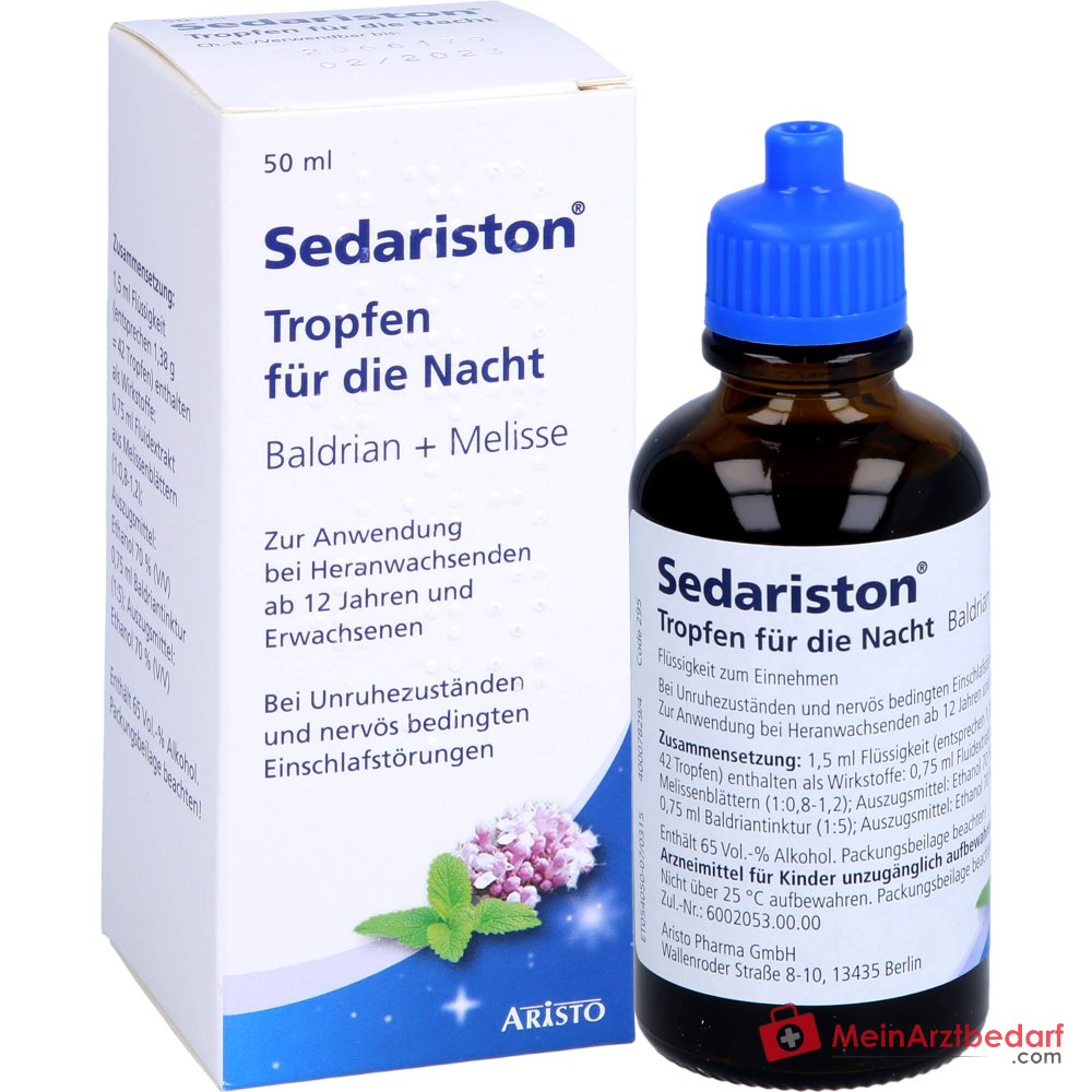 Sedariston Gocce per la Notte con Valeriana e Olio di Melissa Gocce 20 ml, 50 ml