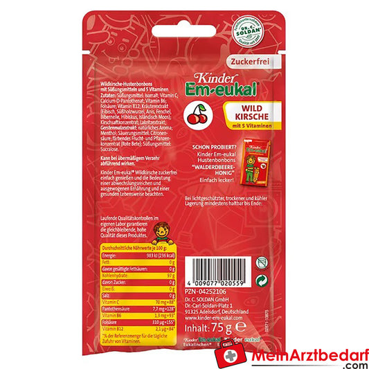 Kinder Em-eukal® Wildkirsche zuckerfrei, 75g.