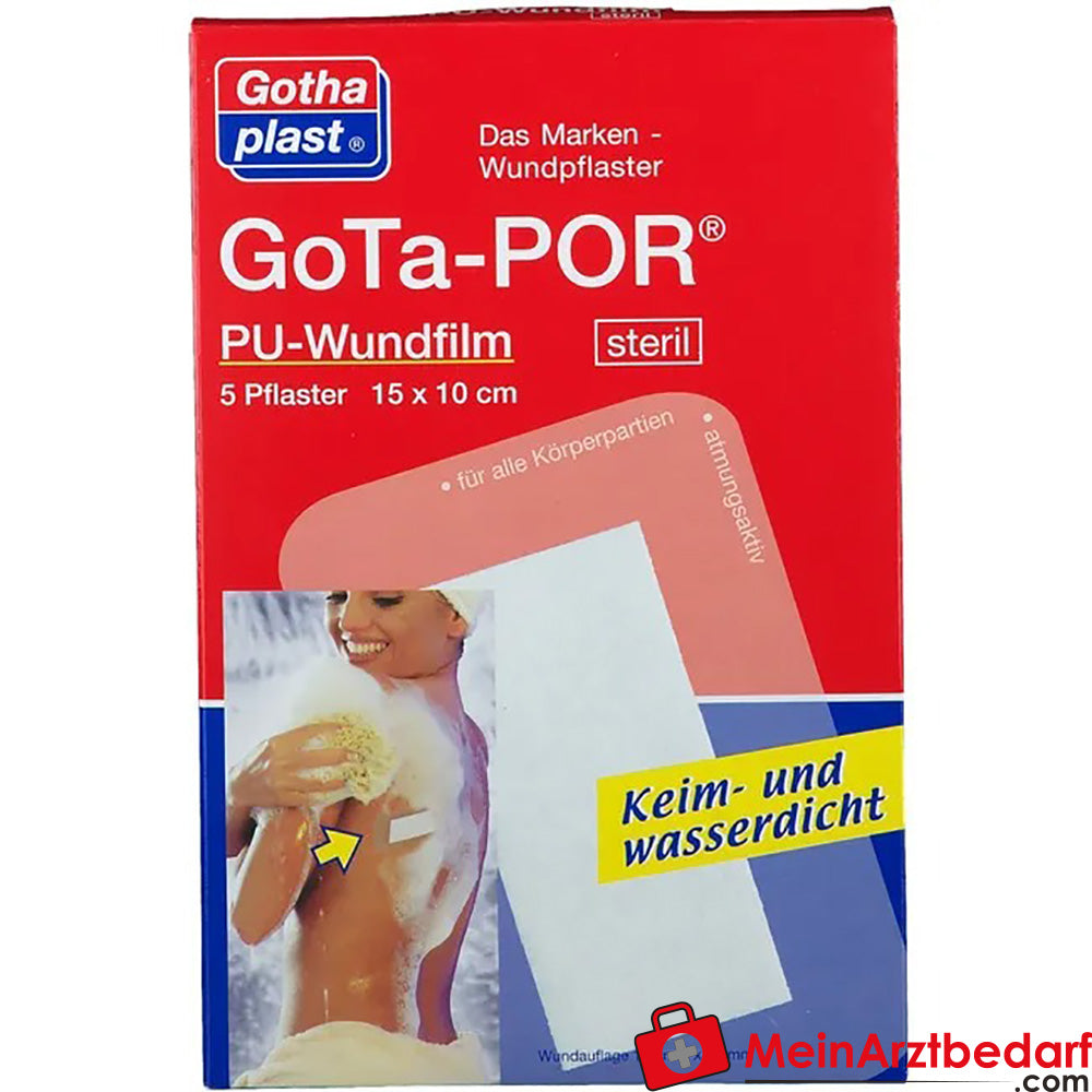 GoTa-POR PU-Wundfilm steril 15 cm x 10 cm, 5 St..