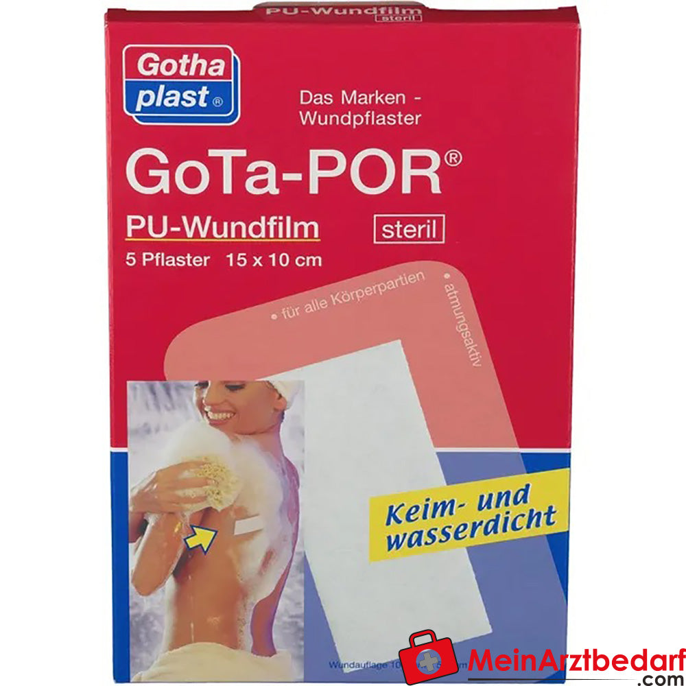 GoTa-POR PU-Wundfilm steril 15 cm x 10 cm, 5 St..