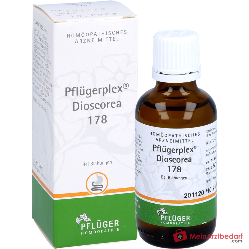 Pflügerplex Dioscorea 178 con Carbo vegetabilis y glóbulos de Lycopodium