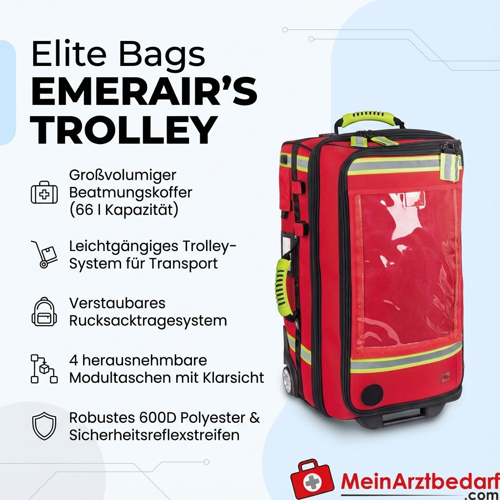 Elite Bags EMERAIR'S TROLLEY Beatmungskoffer 66 l Trolley‑Rucksack 600D Polyester