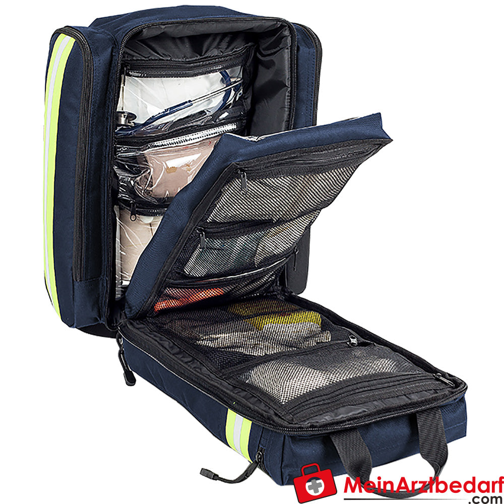 Elite Bags SUPPORTER Notfallrucksack 29 L mit gepolstertem AED-Fach, wasserabweisend, atmungsaktives Tragesystem, rot