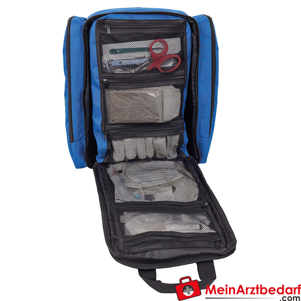 Elite Bags SUPPORTER zaino di emergenza 29 L con scomparto imbottito per DAE, idrorepellente, sistema di trasporto traspirante, rosso