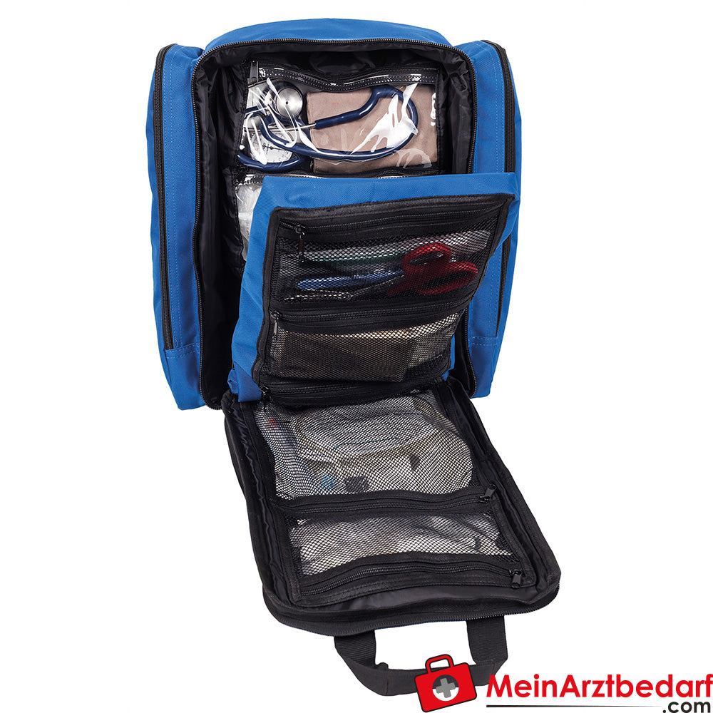Elite Bags SUPPORTER EHBO-rugzak 29 L met gewatteerd AED-compartiment, waterafstotend, ademend draagsysteem, rood