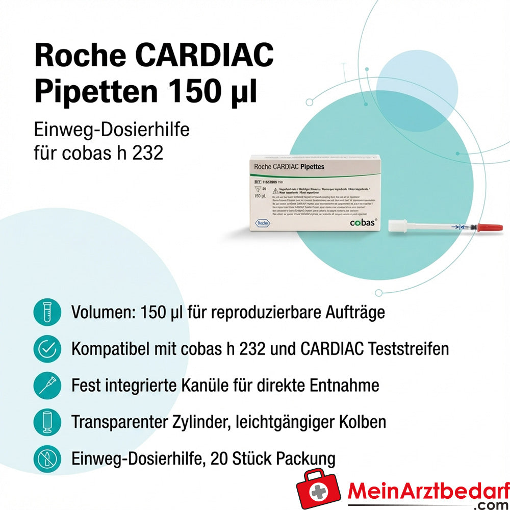Roche CARDIAC pipette 150 µl monouso ausilio al dosaggio 20 pz. per cobas h 232