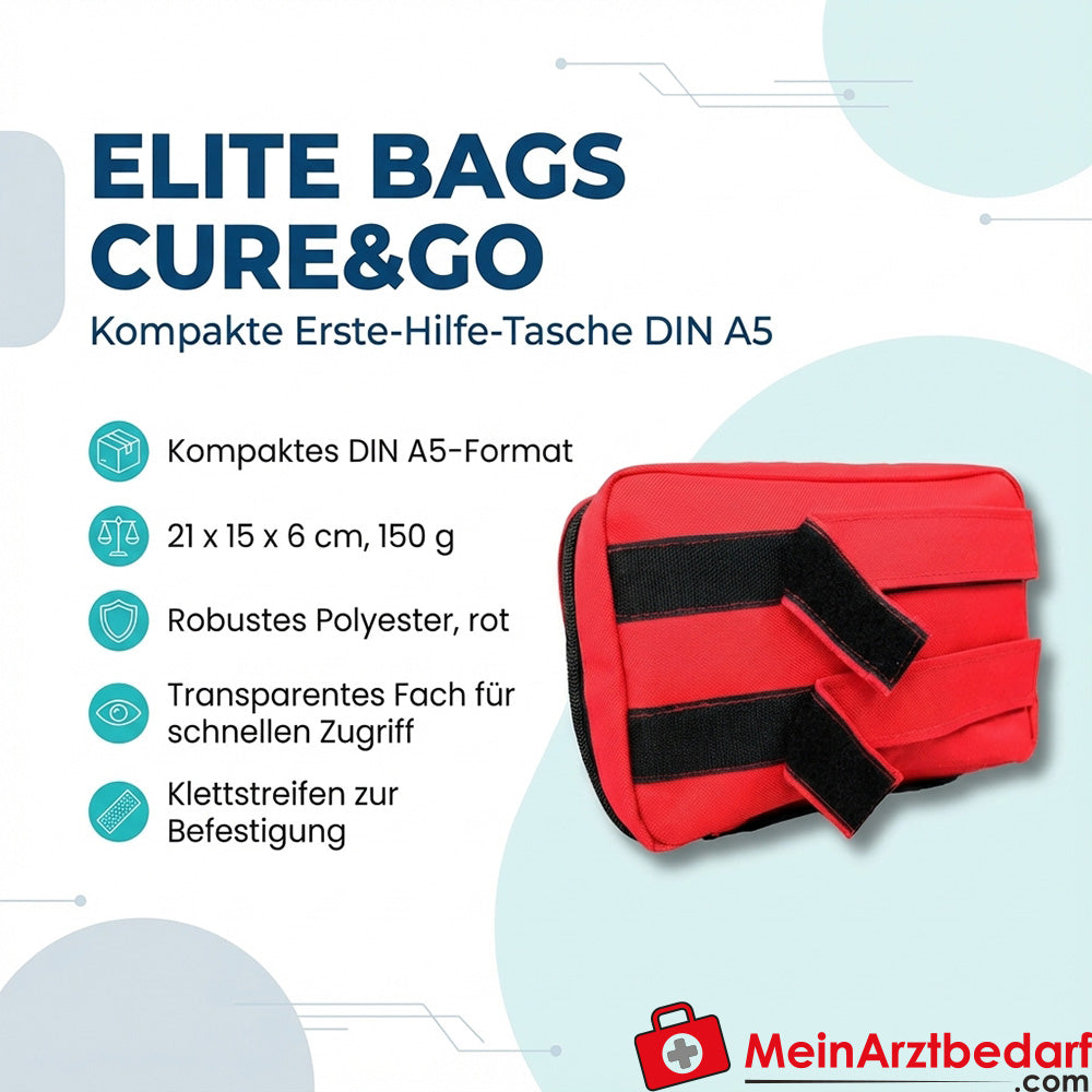 Elite Bags CURE&GO Erste-Hilfe-Tasche DIN A5 Polyester rot 21×15×6 cm