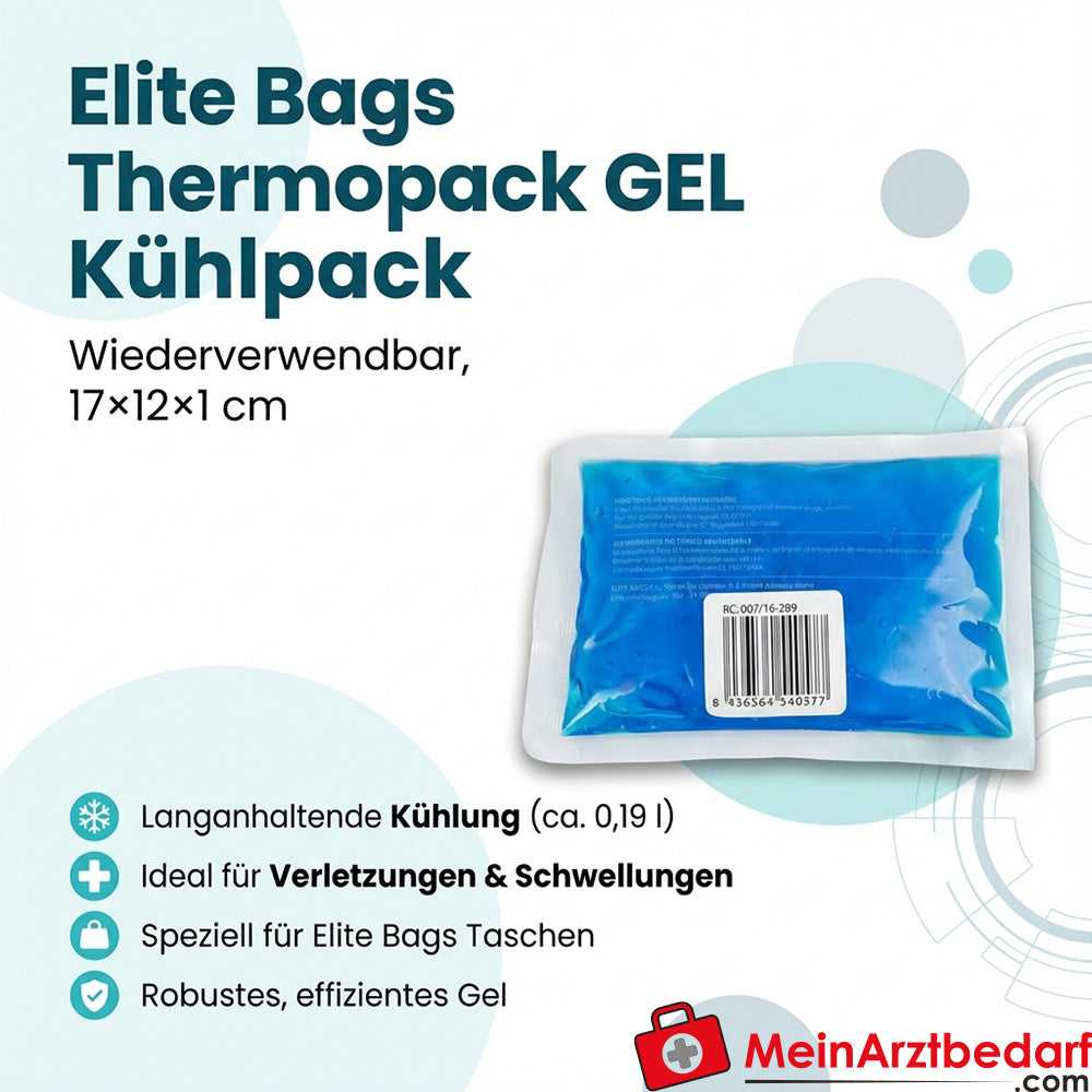 Elite Bags Thermopack wiederverwendbares Gel-Kühlpack 17×12×1 cm 0,19 l blau
