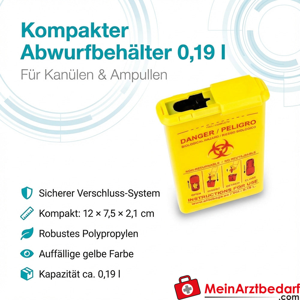 Elite Bags CONBIO pojemnik na odpady 0,19 l żółty polipropylen kompaktowy 12 x 7,5 x 2,1 cm