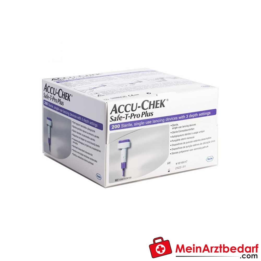 Accu-Chek Safe-T-Pro Plus Einmal-Stechhilfe, 200 Stück.