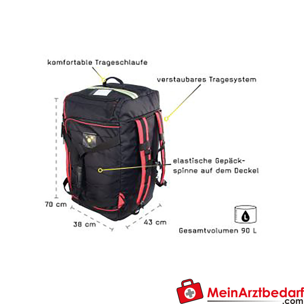 TEE-UU RAGBAG Bekleidungstasche 90 l Rucksacktragesystem 600D Polyester 43×70×38 cm