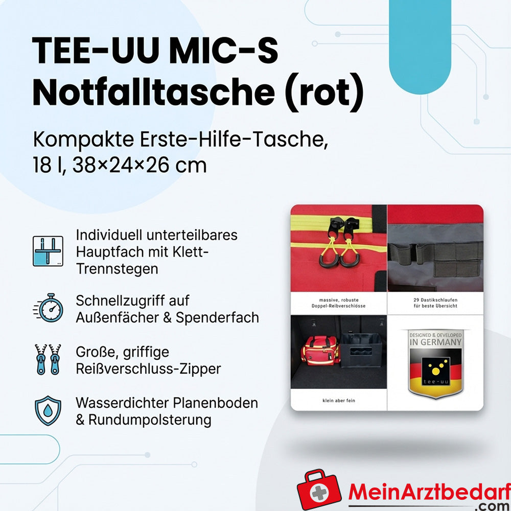 TEE-UU MIC-S emergency bag red 38×24×26 cm 18 L 1200D polyester padded