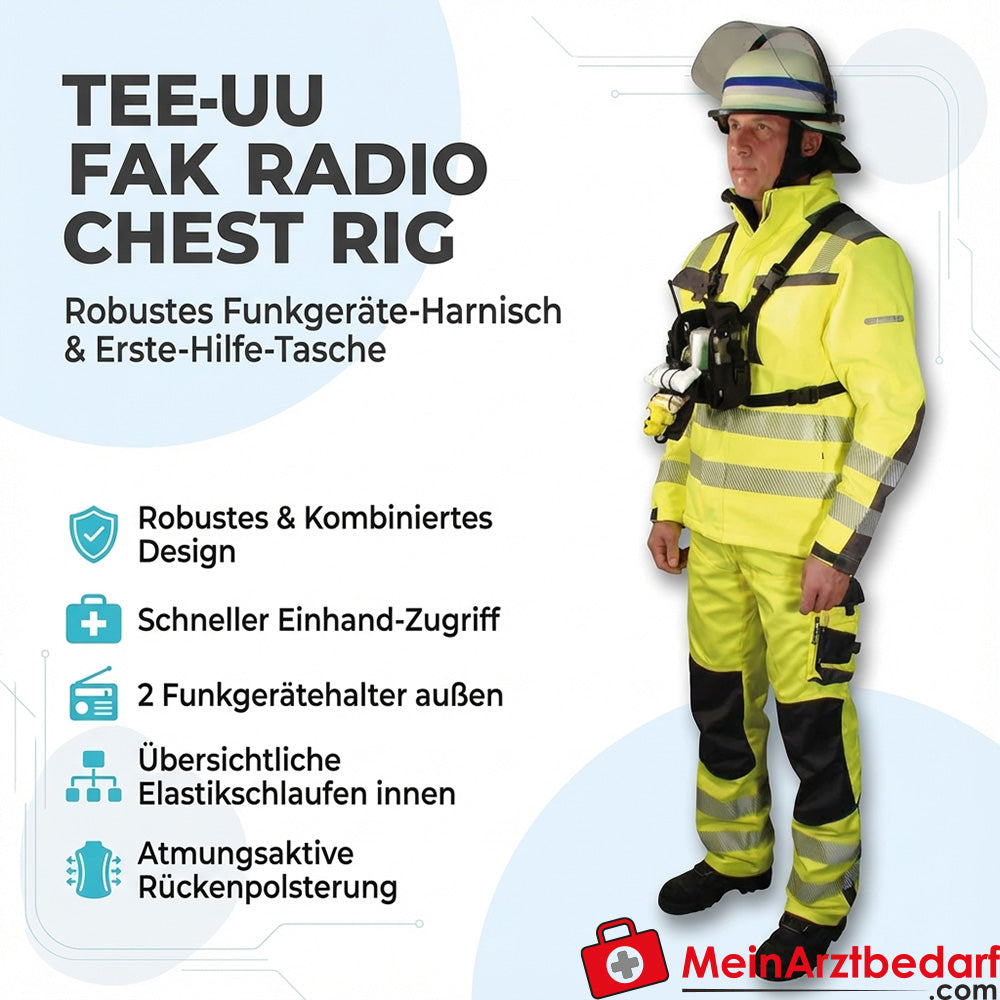 TEE-UU IFAK Radio Chest Rig Funkgeräte-Harnisch mit IFAK-Tasche, schwarz