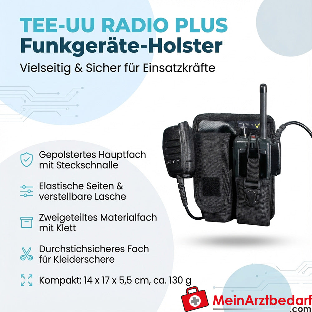 Funda para radio TEE-UU RADIO PLUS de poliéster 1200D acolchado negro 14x17x5,5 cm