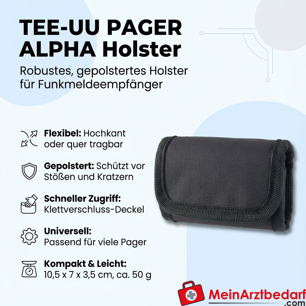 TEE-UU Pager Alpha Funda negra acolchada 1200D Poliéster 10,5x7x3,5 cm