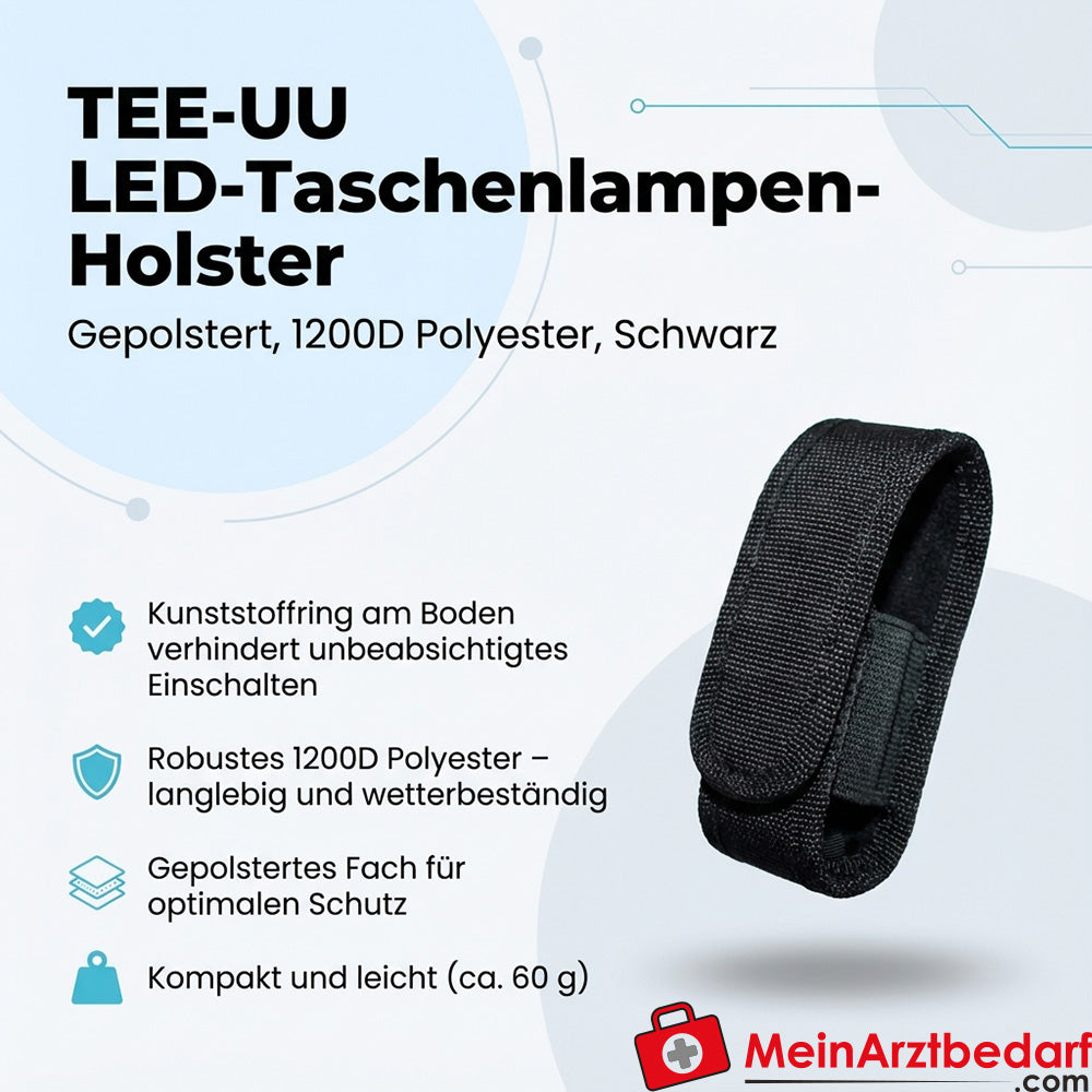 TEE-UU LED torch holster padded 1200D polyester black 5×16×4 cm