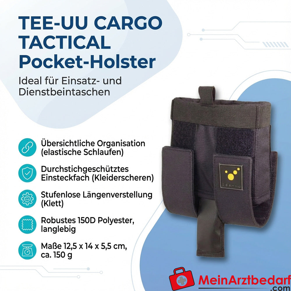 TEE-UU CARGO TACTICAL borsa da gamba con fondina tascabile, resistente alle forature, poliestere 150D, 12,5x14x5,5 cm