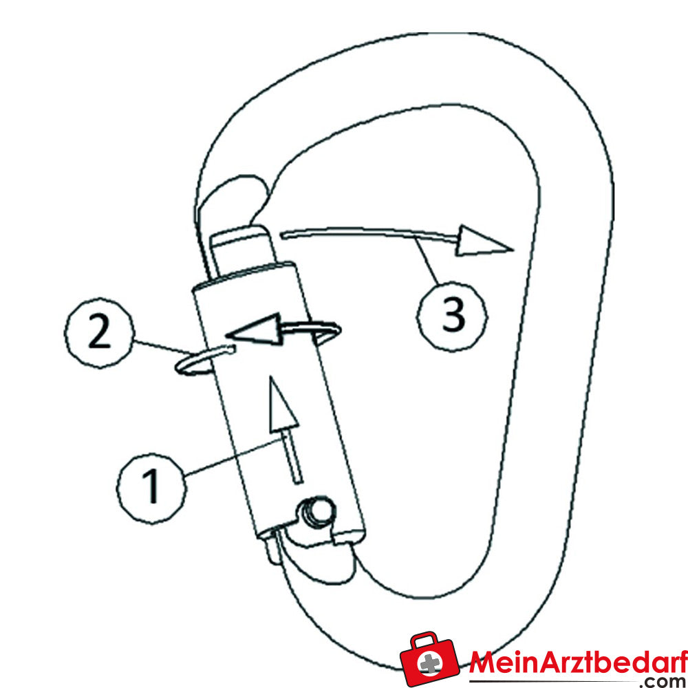 TEE-UU HMS SAFE LOCK Karabiner - natur.