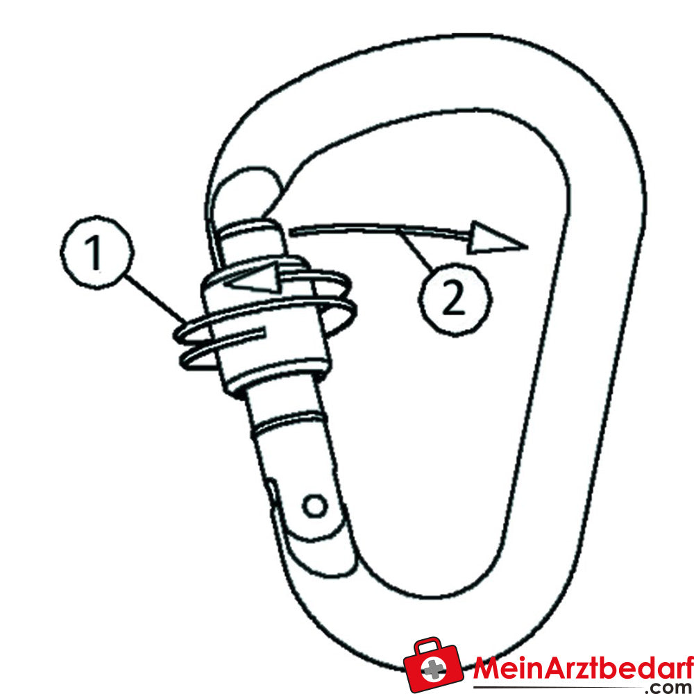TEE-UU HMS SCREW Karabiner - natur.