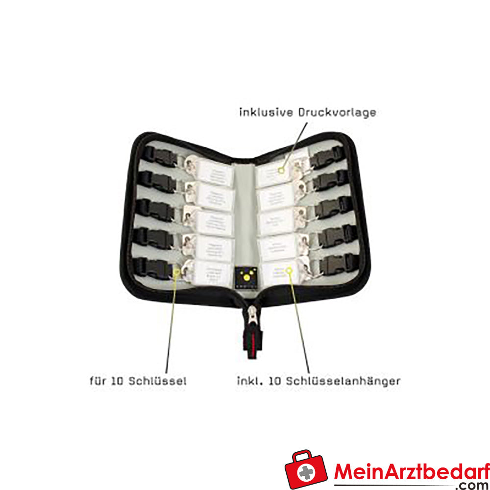 TEE-UU NEU KEYFRIEND Schlüsselmappe * für 10 Schlüssel - schwarz.