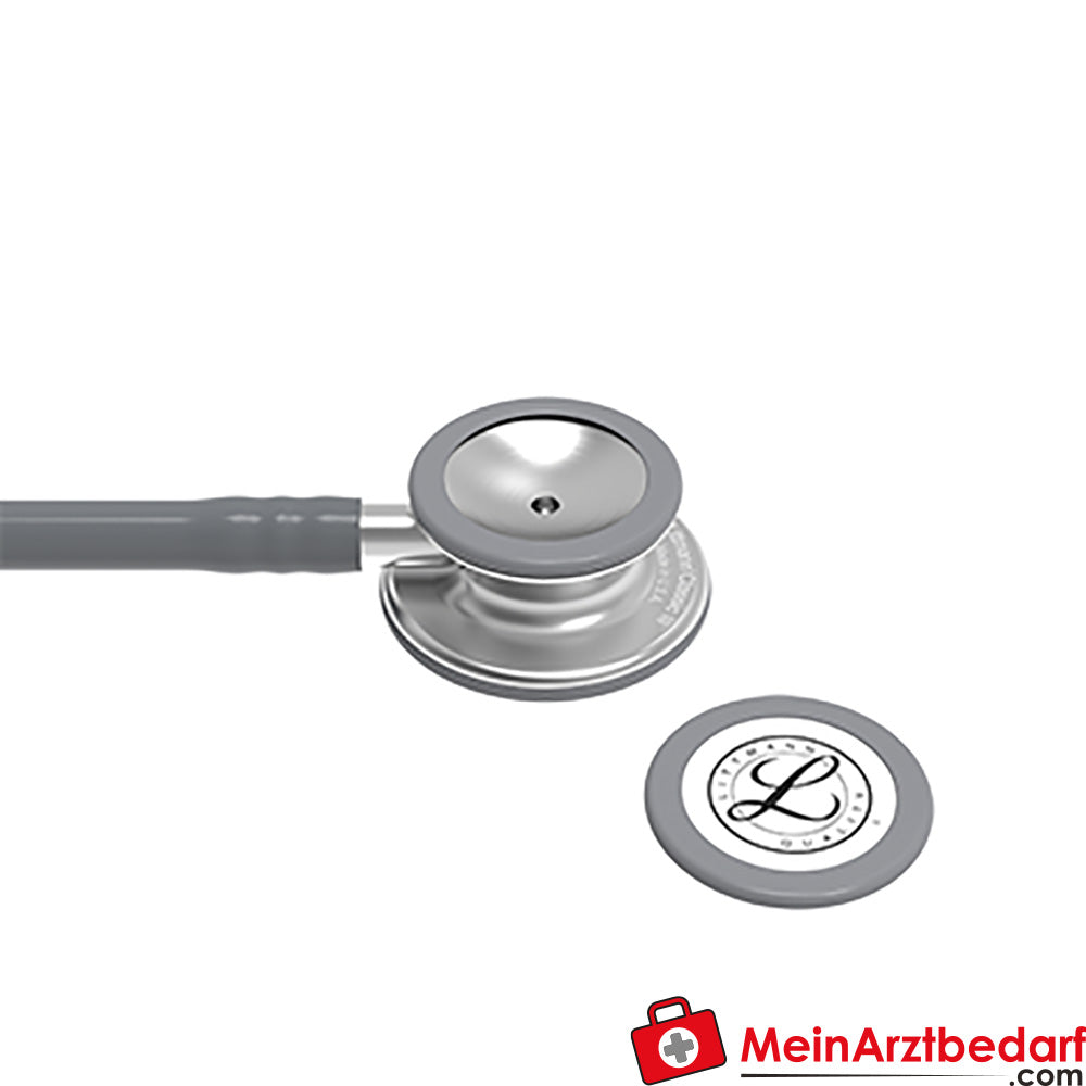 Littmann Classic III Stethoskop Edelstahl-Bruststück, Dual-Frequency, Einschlauch, Black Edition, Edelstahl-Edition