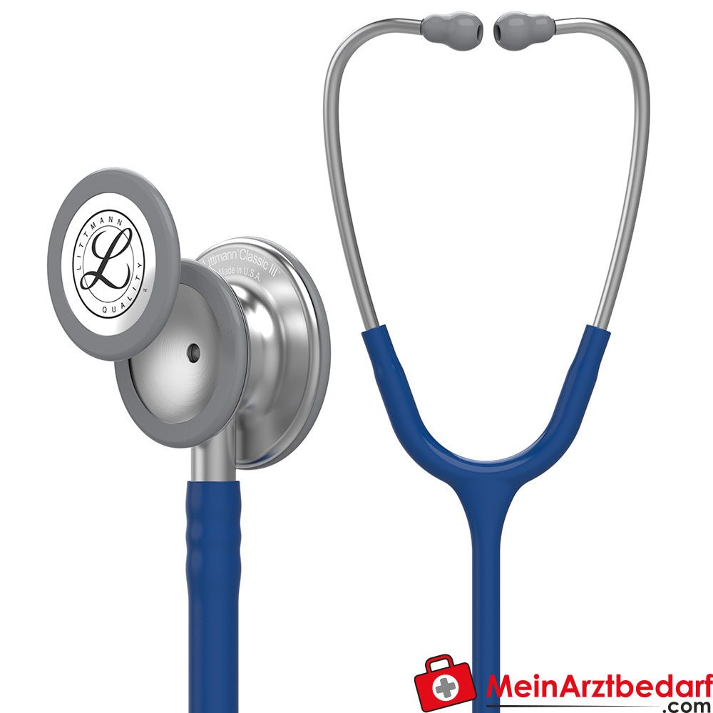 Stéthoscope Classic III de Littmann, pavillon en acier inoxydable, double fréquence, monotube, Black Edition, édition acier inoxydable