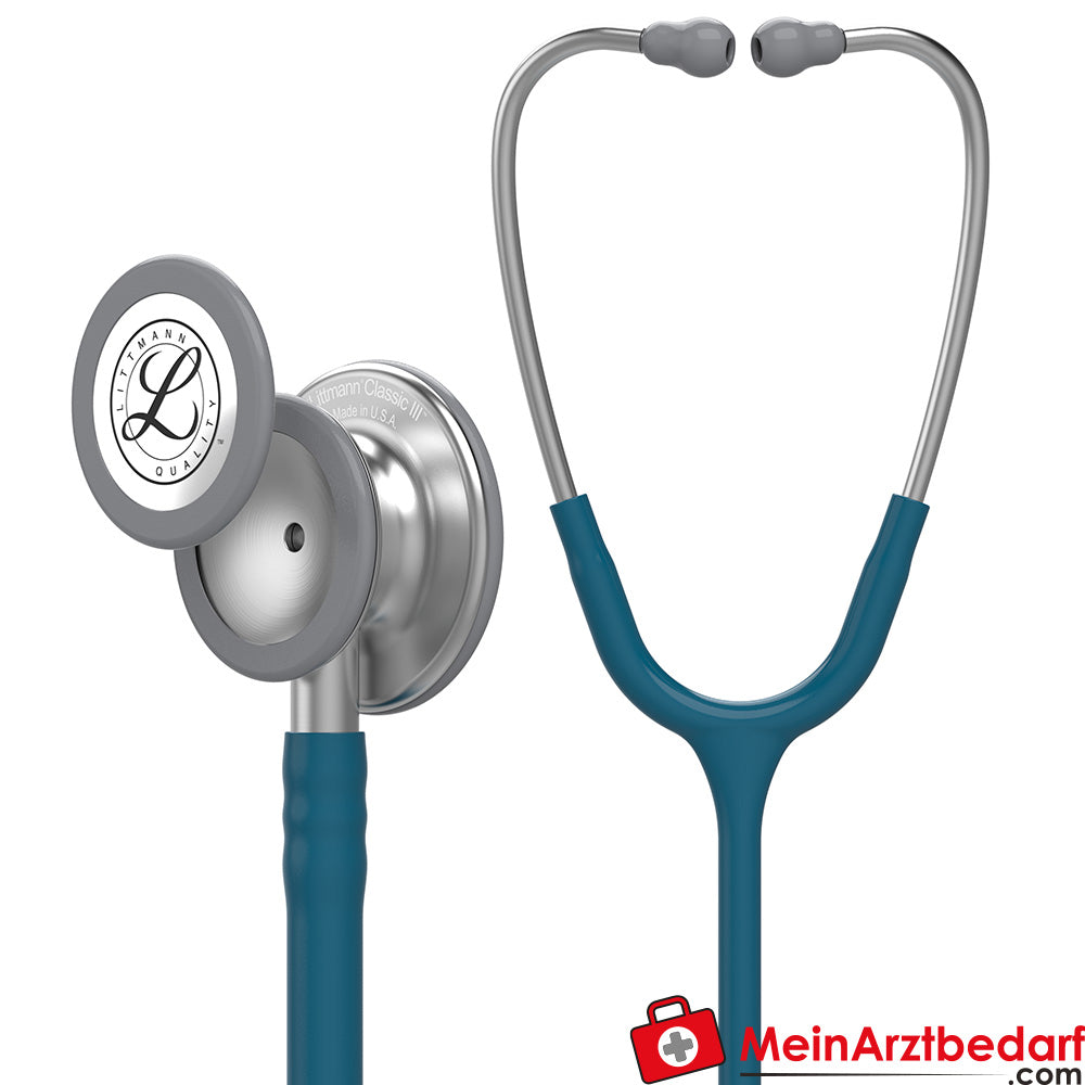 Stéthoscope Classic III de Littmann, pavillon en acier inoxydable, double fréquence, monotube, Black Edition, édition acier inoxydable