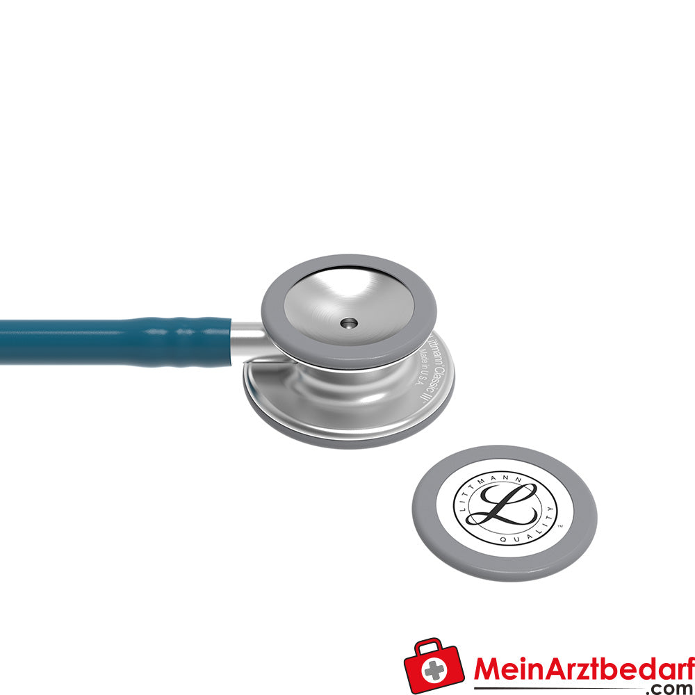 Stéthoscope Classic III de Littmann, pavillon en acier inoxydable, double fréquence, monotube, Black Edition, édition acier inoxydable