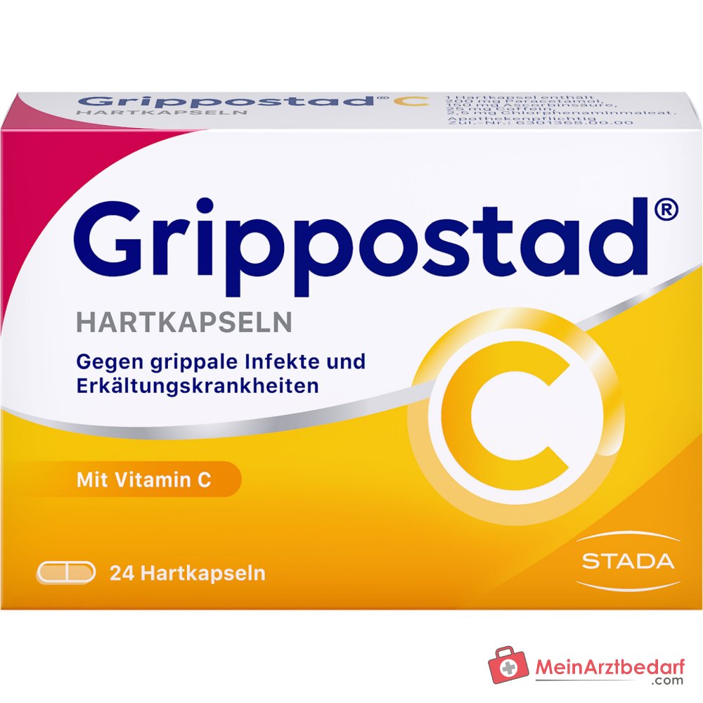 Grippostad C paracetamol / vitamine C / chloorfenamine / cafeïne harde capsules