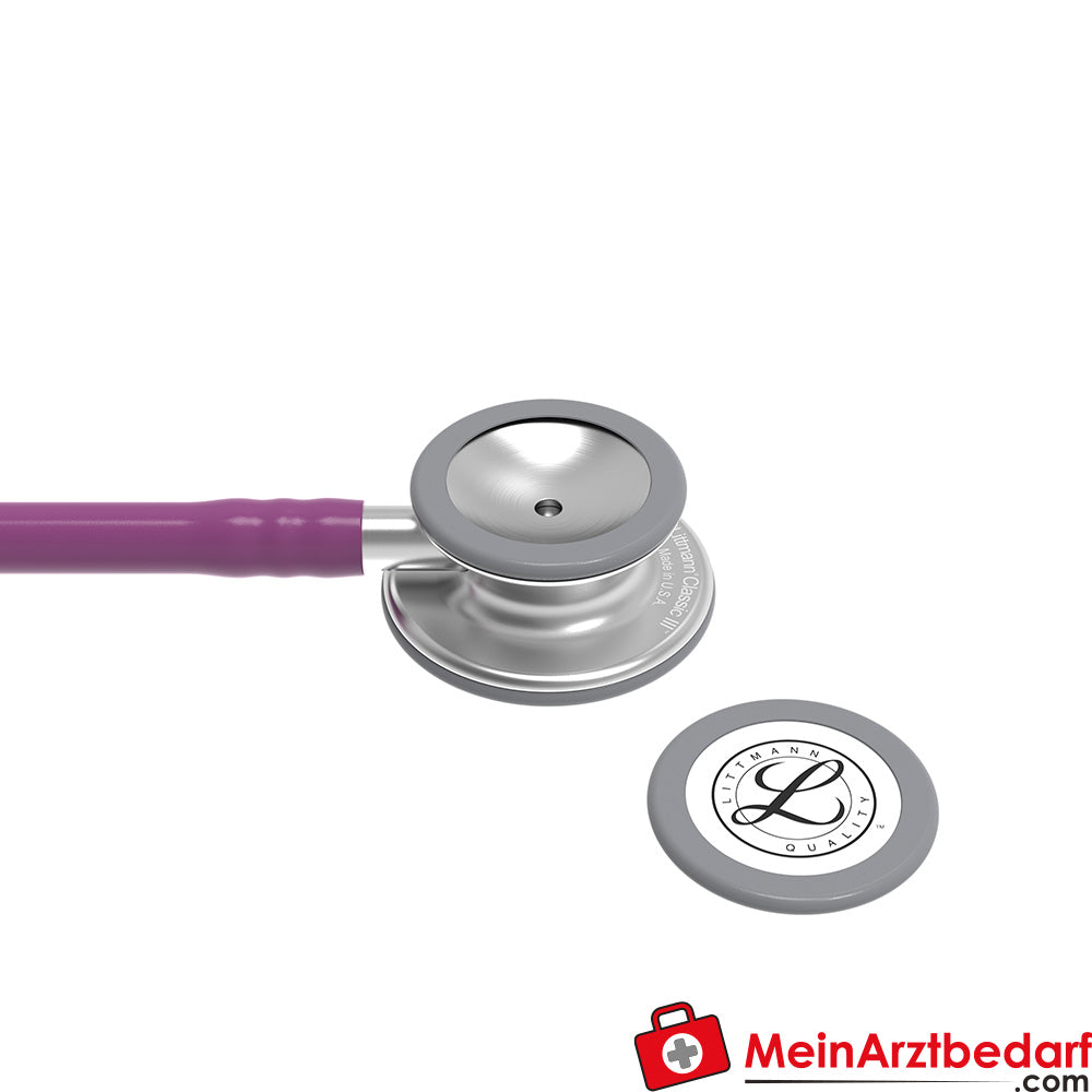 Stéthoscope Classic III de Littmann, pavillon en acier inoxydable, double fréquence, monotube, Black Edition, édition acier inoxydable