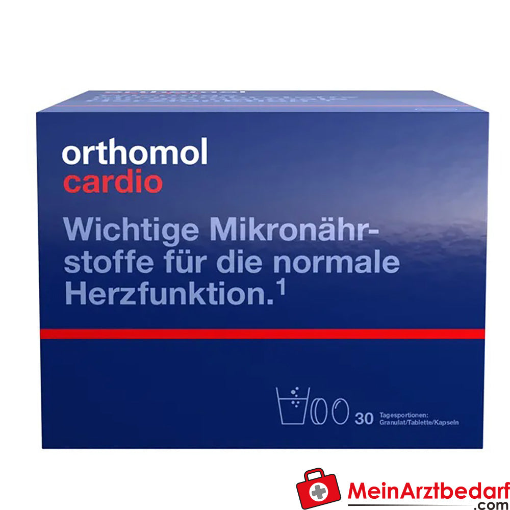 Orthomol Cardio - unterstützt die normale Herzfunktion, mit Magnesium, Omega-3-Fettsäure, Vitamin D - Granulat/Tabletten/Kapseln, 1 St..
