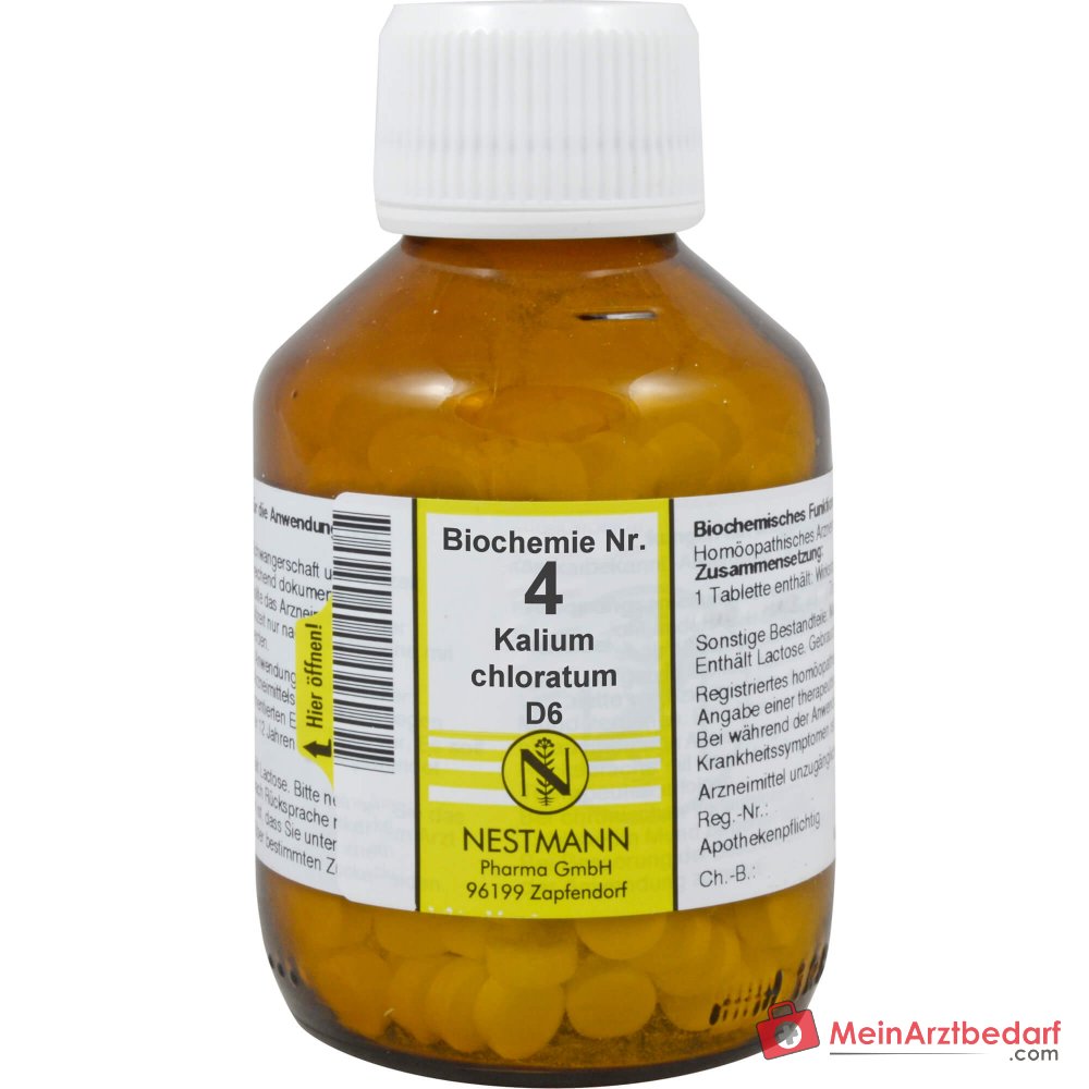 Nestmann Remède biochimique fonctionnel n° 4 chlorure de potassium D6 comprimés, 100 pcs.