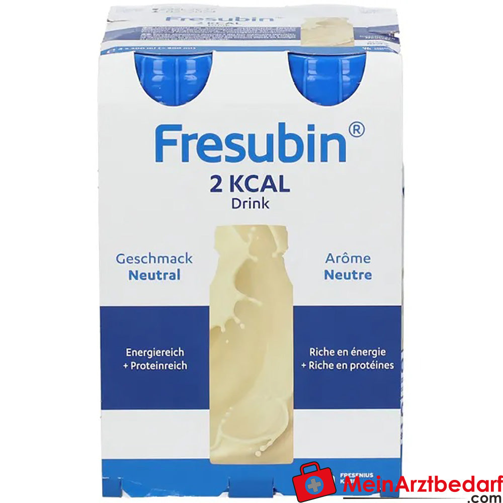 Fresubin 2 kcal Trinknahrung Neutral | Aufbaukost & Nahrung mit Vitamin D für mehr Energie, 4 x 200ml.