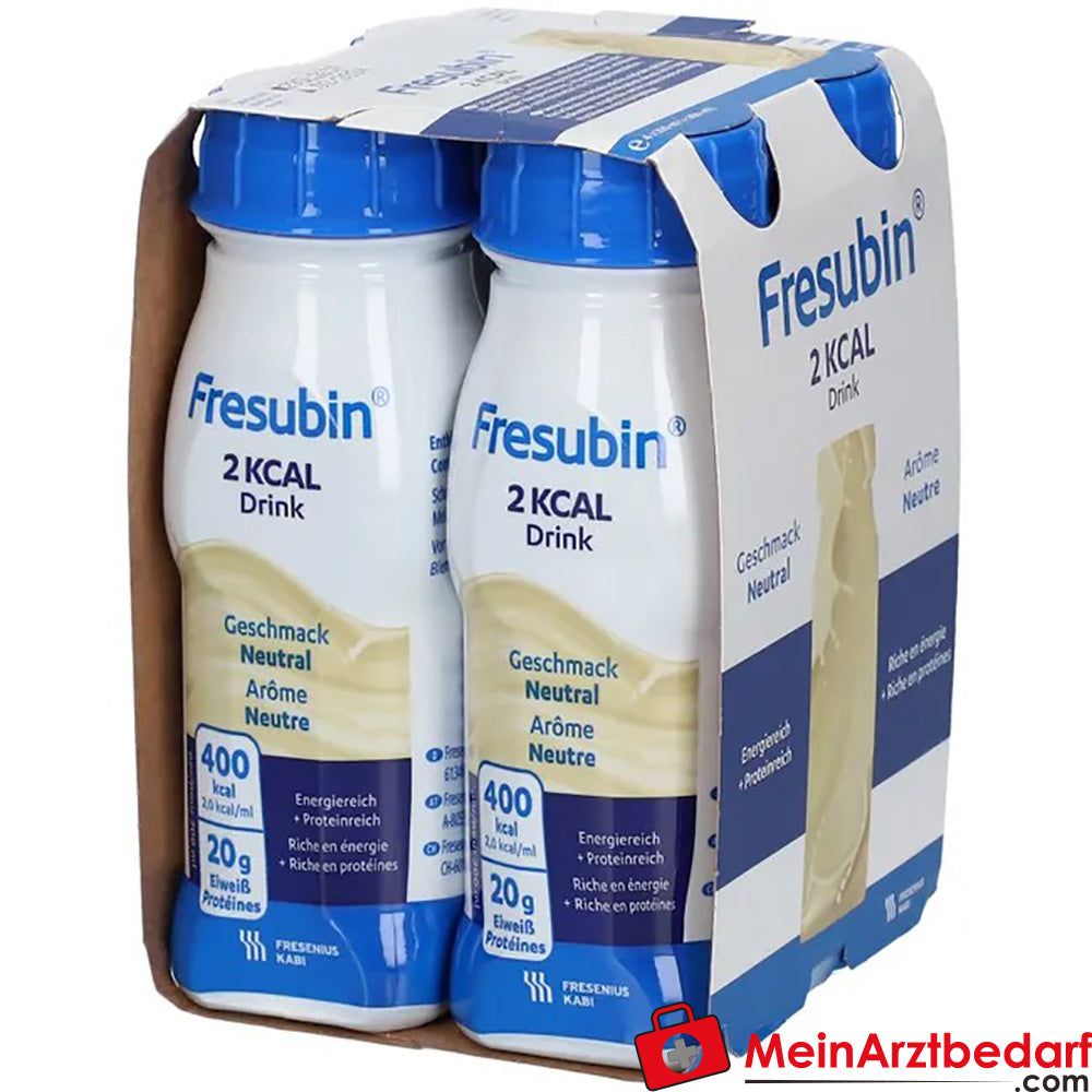 Fresubin 2 kcal Trinknahrung Neutral | Aufbaukost & Nahrung mit Vitamin D für mehr Energie, 4 x 200ml.